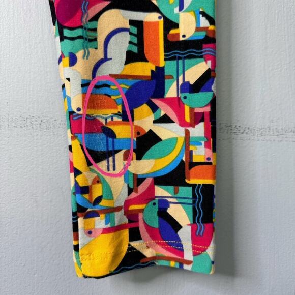 LuLaRoe Geometric Toucan Tropical Parrot Flamingo Leggings Women's OS One Size - Picture 5 of 12
